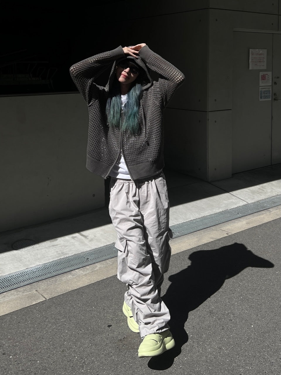 受注制【Chikashitsu +】oversized gather cargo pants (3color)