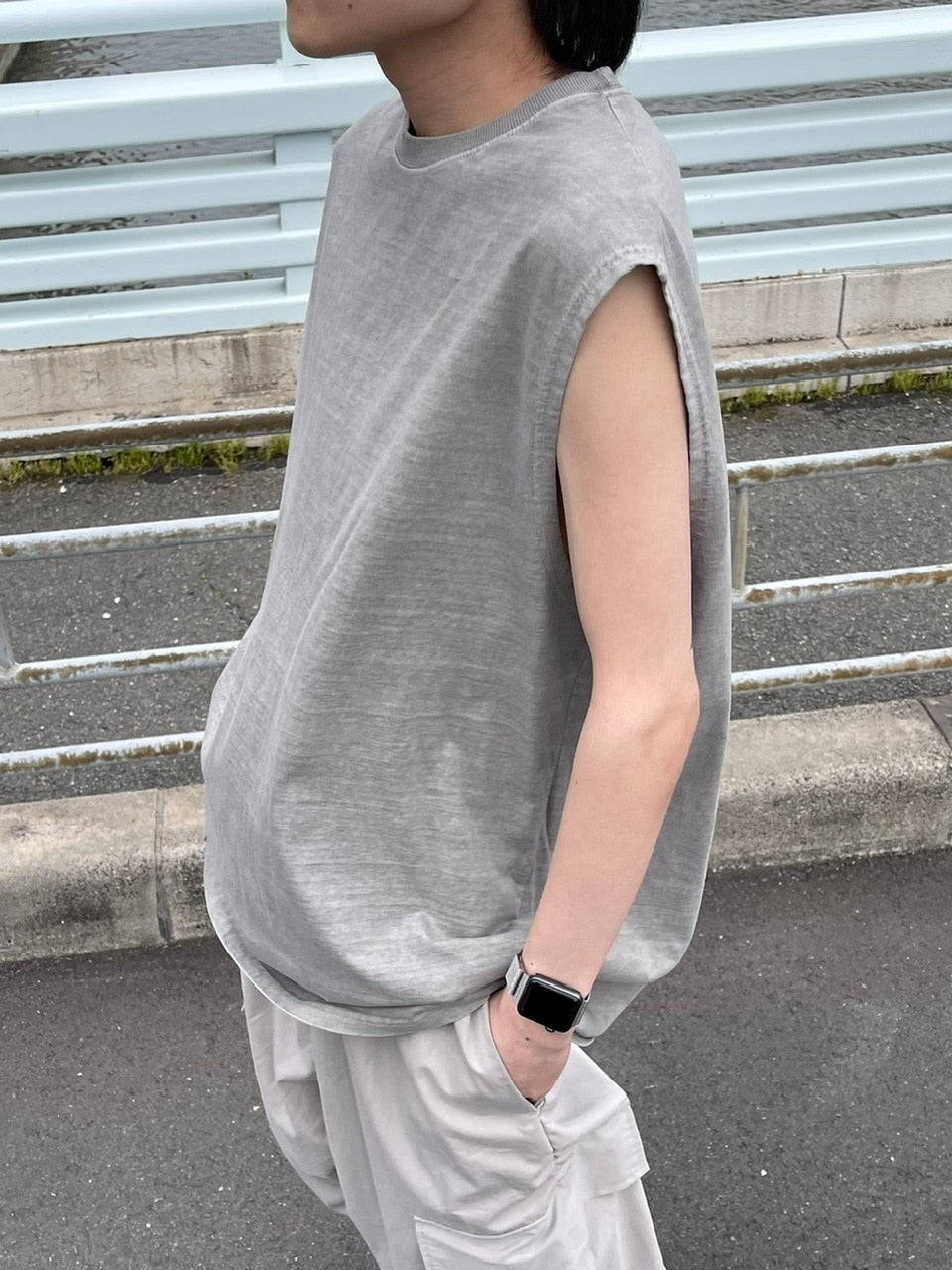受注制【Chikashitsu +】basic cotton sleeveless (5color)