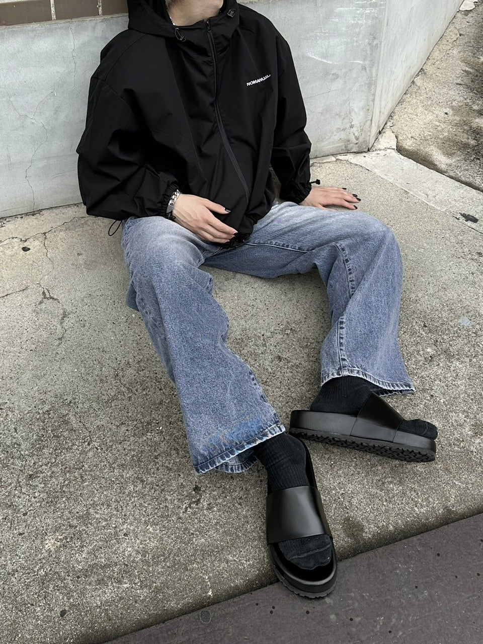 受注制【Chikashitsu +】volume sole leather sandal (2color)