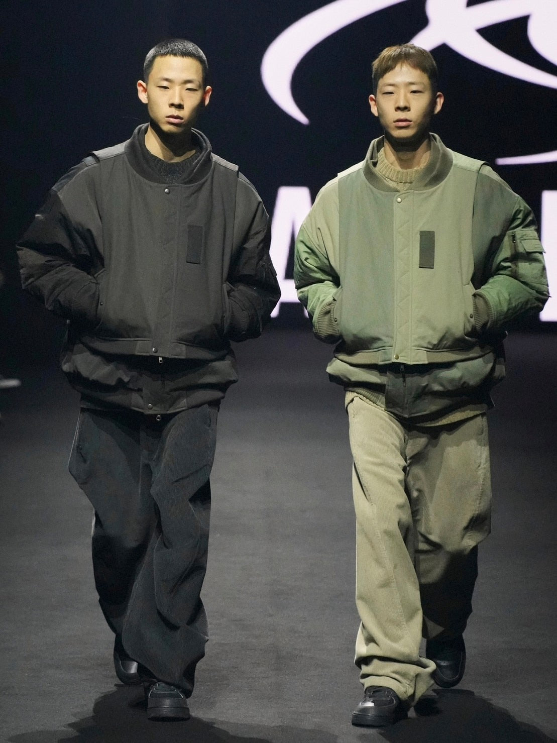 【AJOBYAJO】Fourfold Nylon Mixed Bomber Jacket