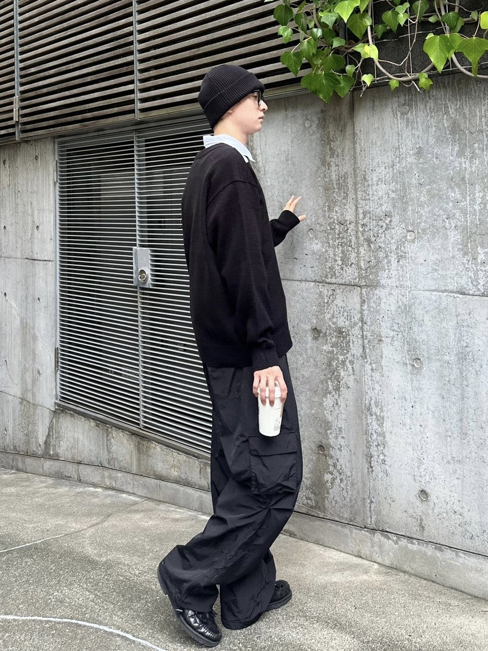 受注制【Chikashitsu +】shoulder slit knit (4color)