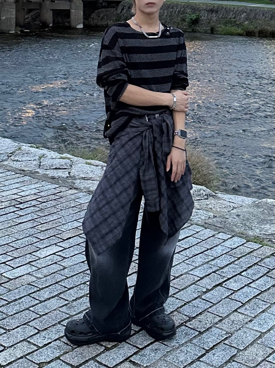 大阪店WEB限定受注制【Chikashitsu +】linen check shirt (3color)