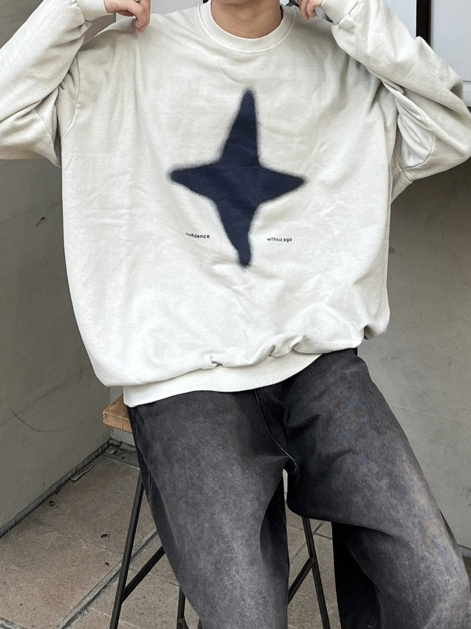 【youll】sparkle pigment sweat shirt (3color)