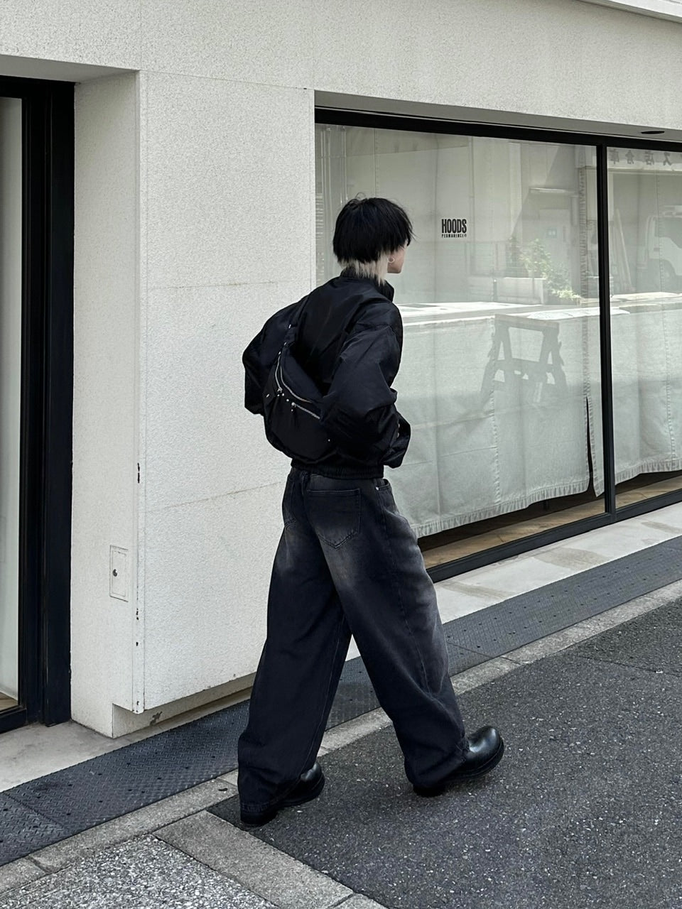 大阪店WEB限定受注制【Chikashitsu +】high neck bomber jacket (2color)