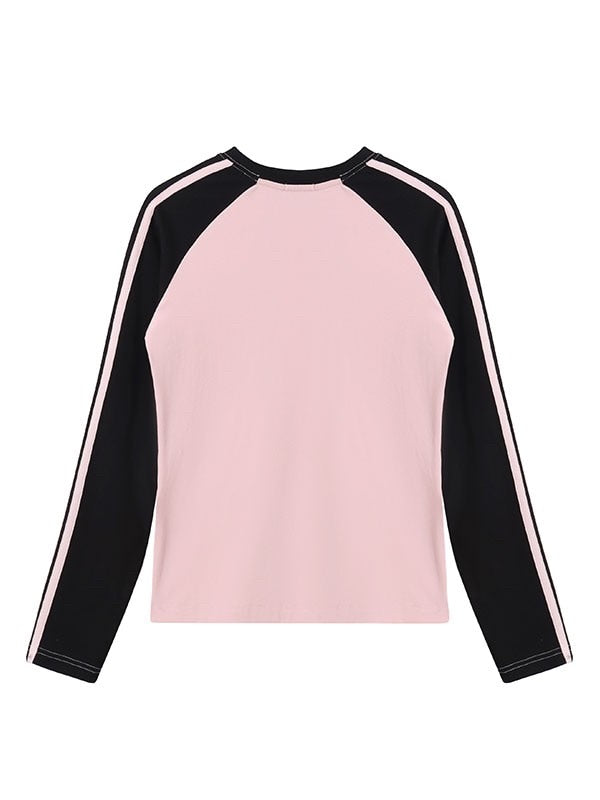 【Dpercent】Front Logo Raglan LS Tee