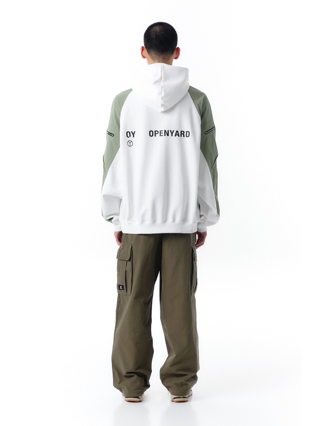 【OY】PANEL CONTRAST POCKET HOODIE