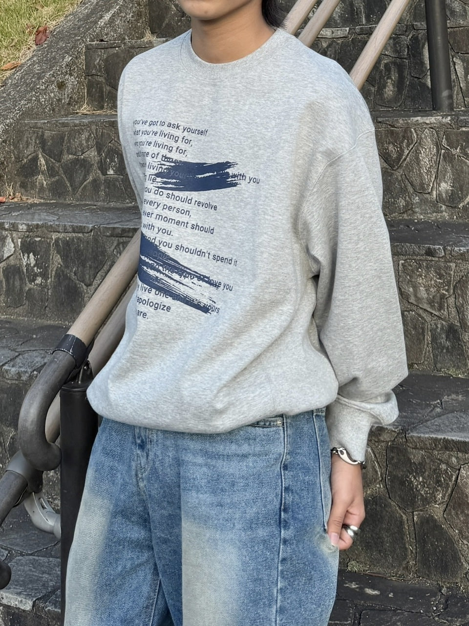 受注制【RENOL】lettering sweat shirt (4color)