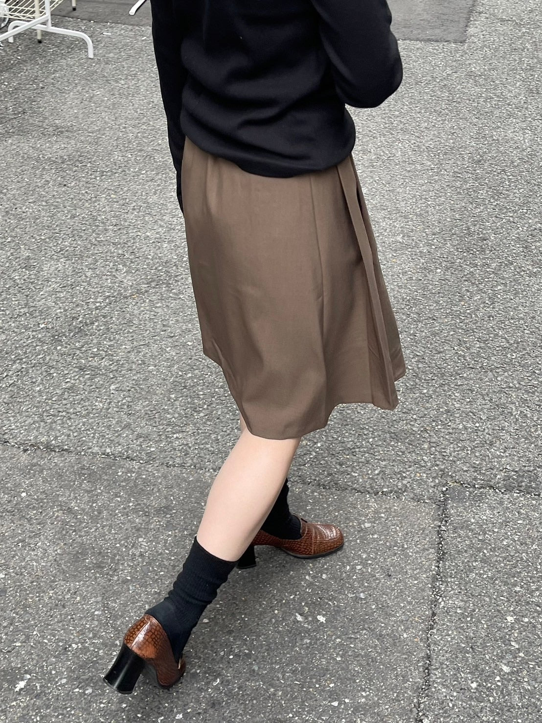 受注制【Chikashitsu +】pleats midi skirt (3color)