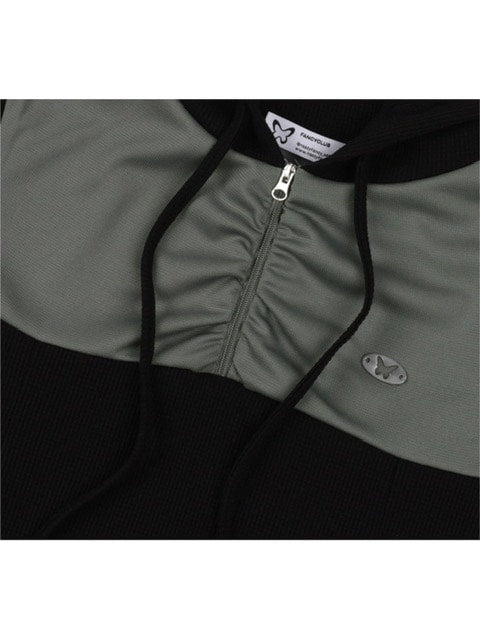 【FANCY CLUB】SOFT BASIC HALF ZIP-UP HOODIE