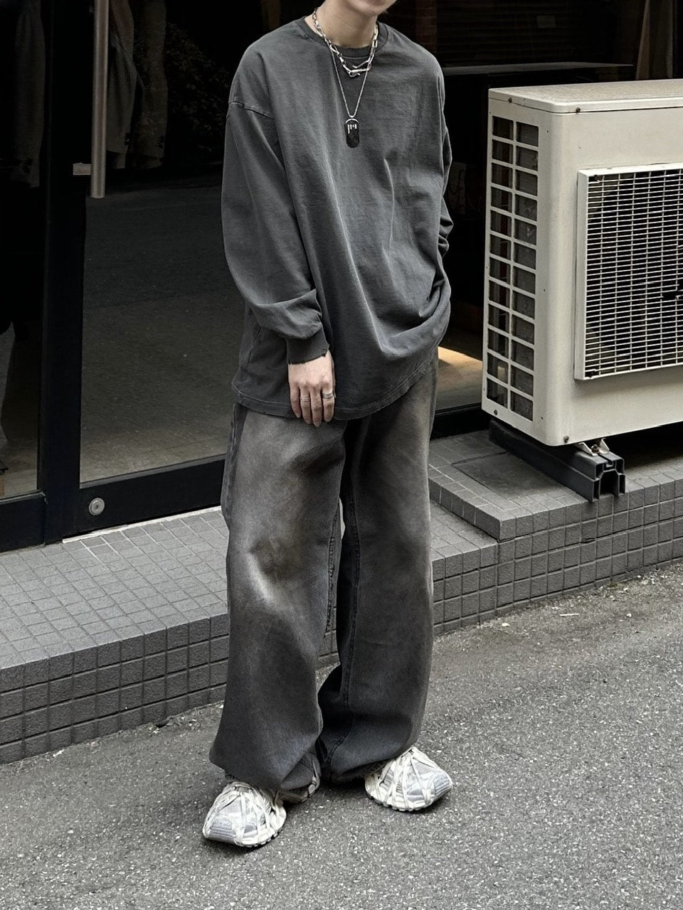 大阪店WEB限定受注制【Chikashitsu +】pigment long sleeve (2color)