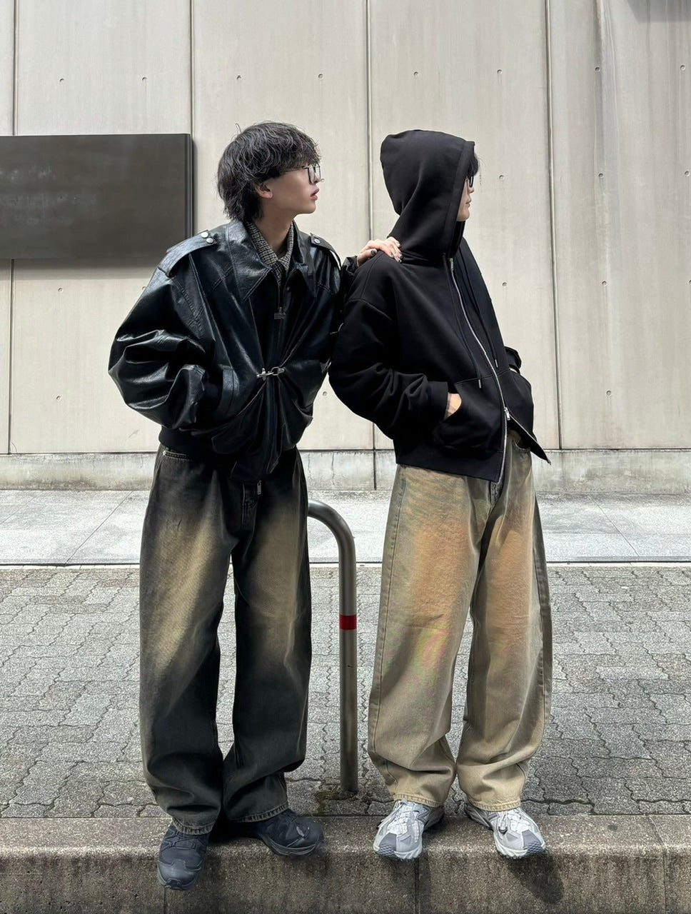 【Chikashitsu +】vintage wash semi wide denim pants 2 / 【チカシツプラス】ヴィンテージウォッシュセミワイドデニムパンツ