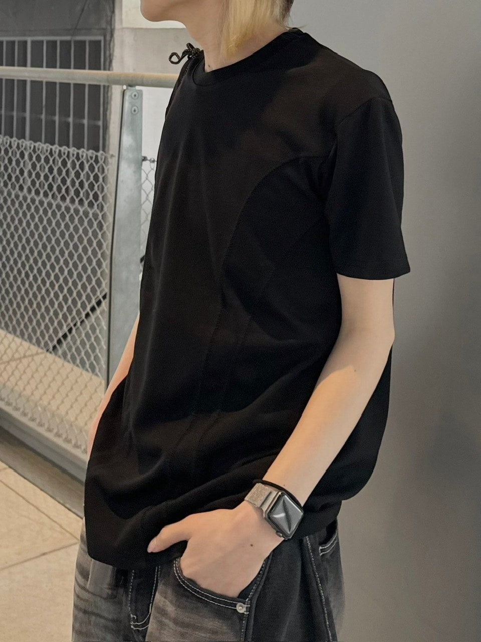 受注制【Chikashitsu +】compact stitch rib t-shirt (3color) / 【チカシツプラス】コンパクトステッチリブ半袖Tシャツ