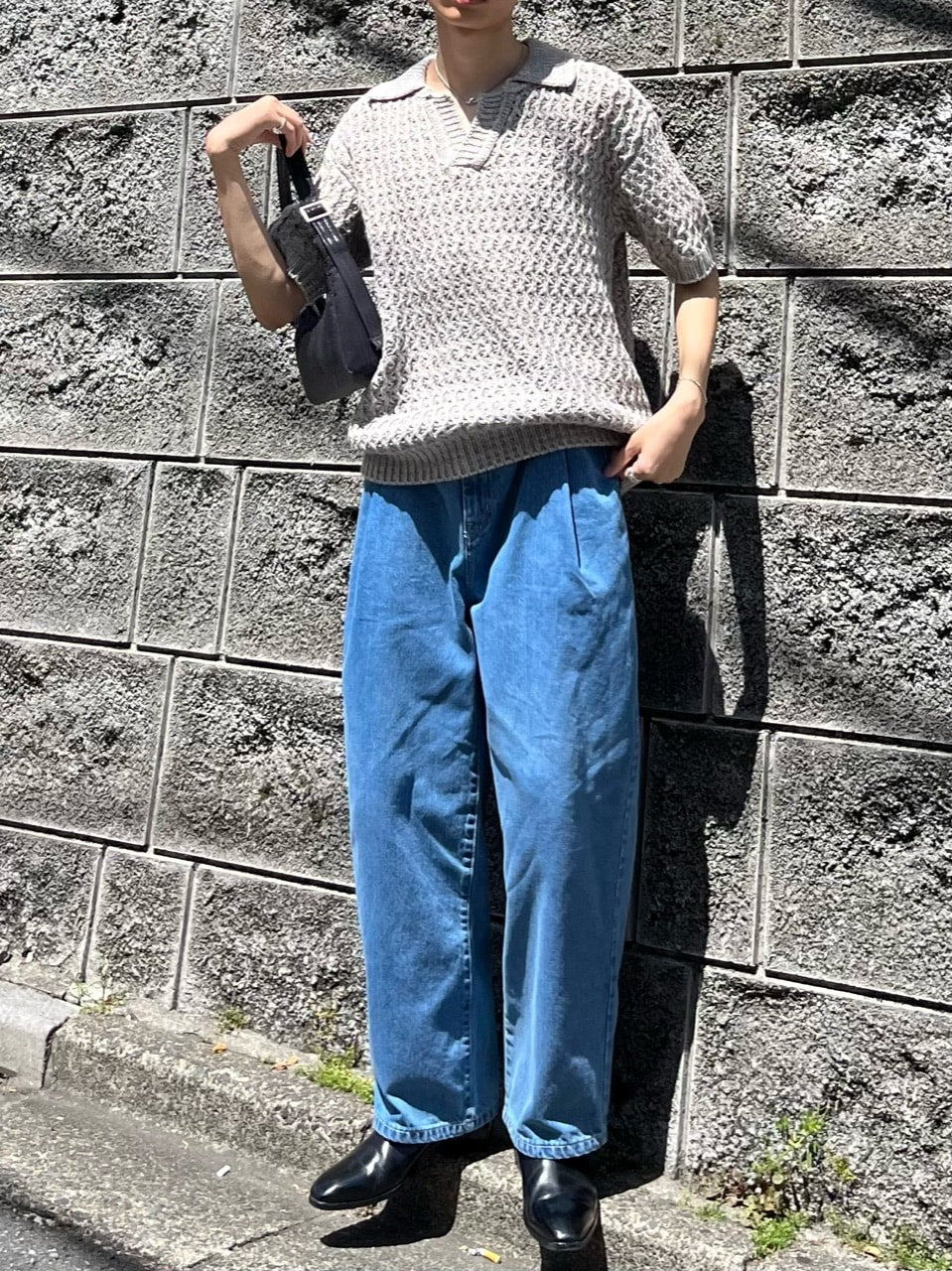 東京店WEB限定受注制【Chikashitsu +】skipper mesh knit polo (3color)