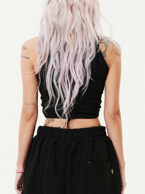 【HOLY NUMBER 7】Women's Dancer Crop Tank Top / 【ホーリーナンバーセブン】ダンサークロップロゴプリントタンクトップ