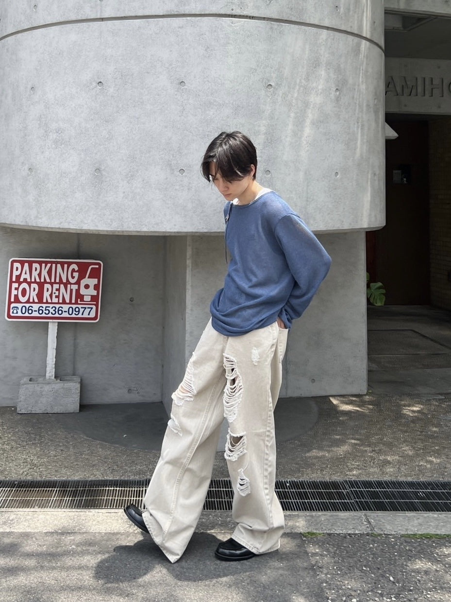 受注制【Chikashitsu +】belt design summer knit (3color)