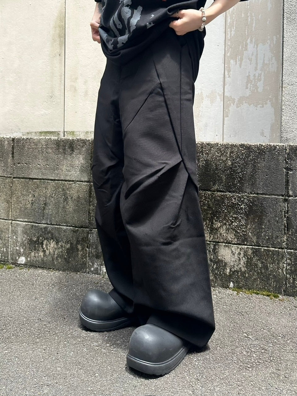 【Chikashitsu +】pattern design slacks (2color)