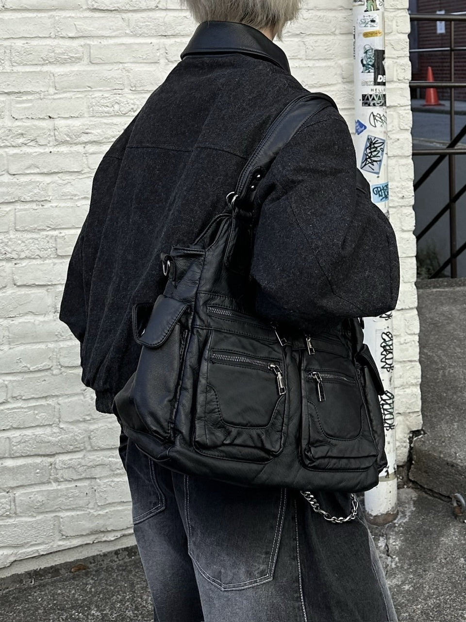 大阪店WEB限定【Chikashitsu +】leather pocket shoulder bag 3