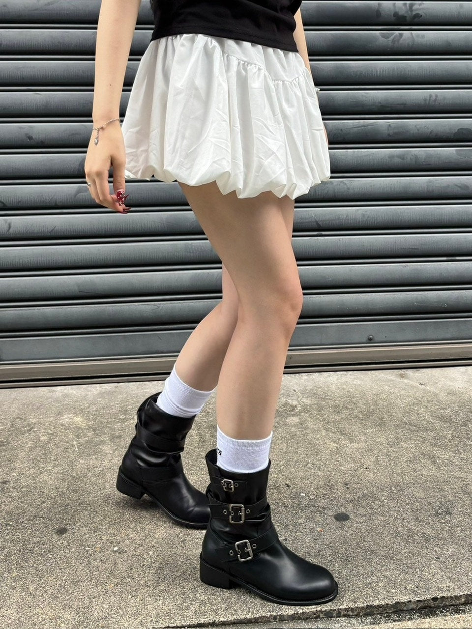 受注制【OaKS】belt strap middle boots