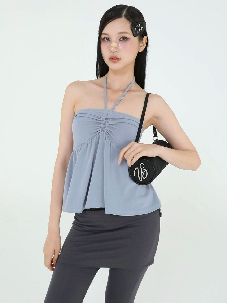 【Uglyshadow】BEADS TUNNEL SLEEVELESS / 【アグリーシャドウ】ビーズホルターネックキャミソールチュニック