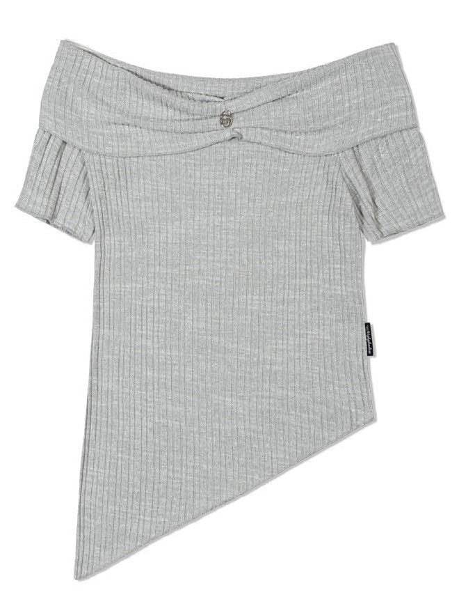 【Uglyshadow】UNBALANCED KNIT OFF SHOULDER