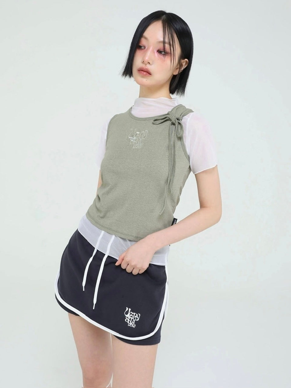 【Uglyshadow】PIGMENT MASH SLEEVELESS SET