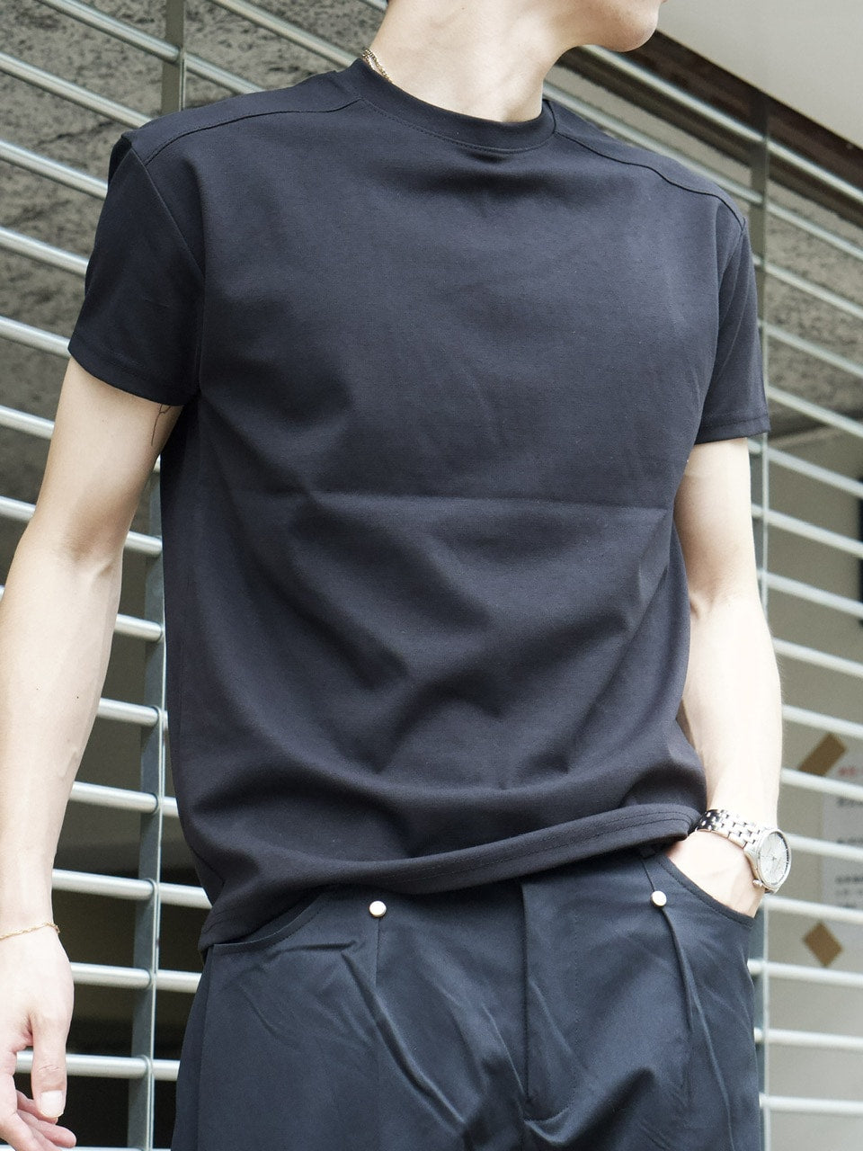 東京店WEB限定受注制【Chikashitsu +】compact crew neck tee (3color)