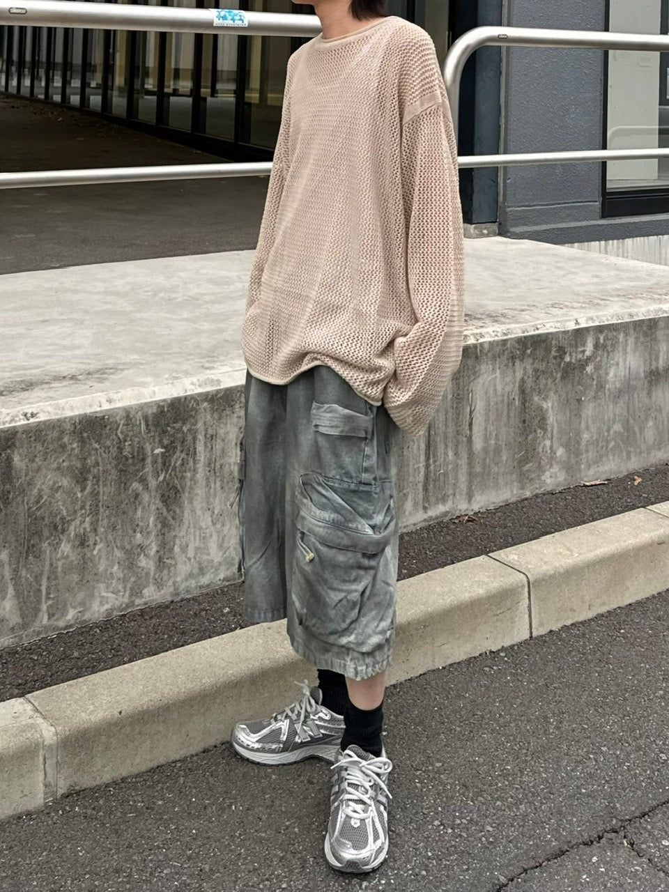 【Chikashitsu +】oversized net summer knit (3color)