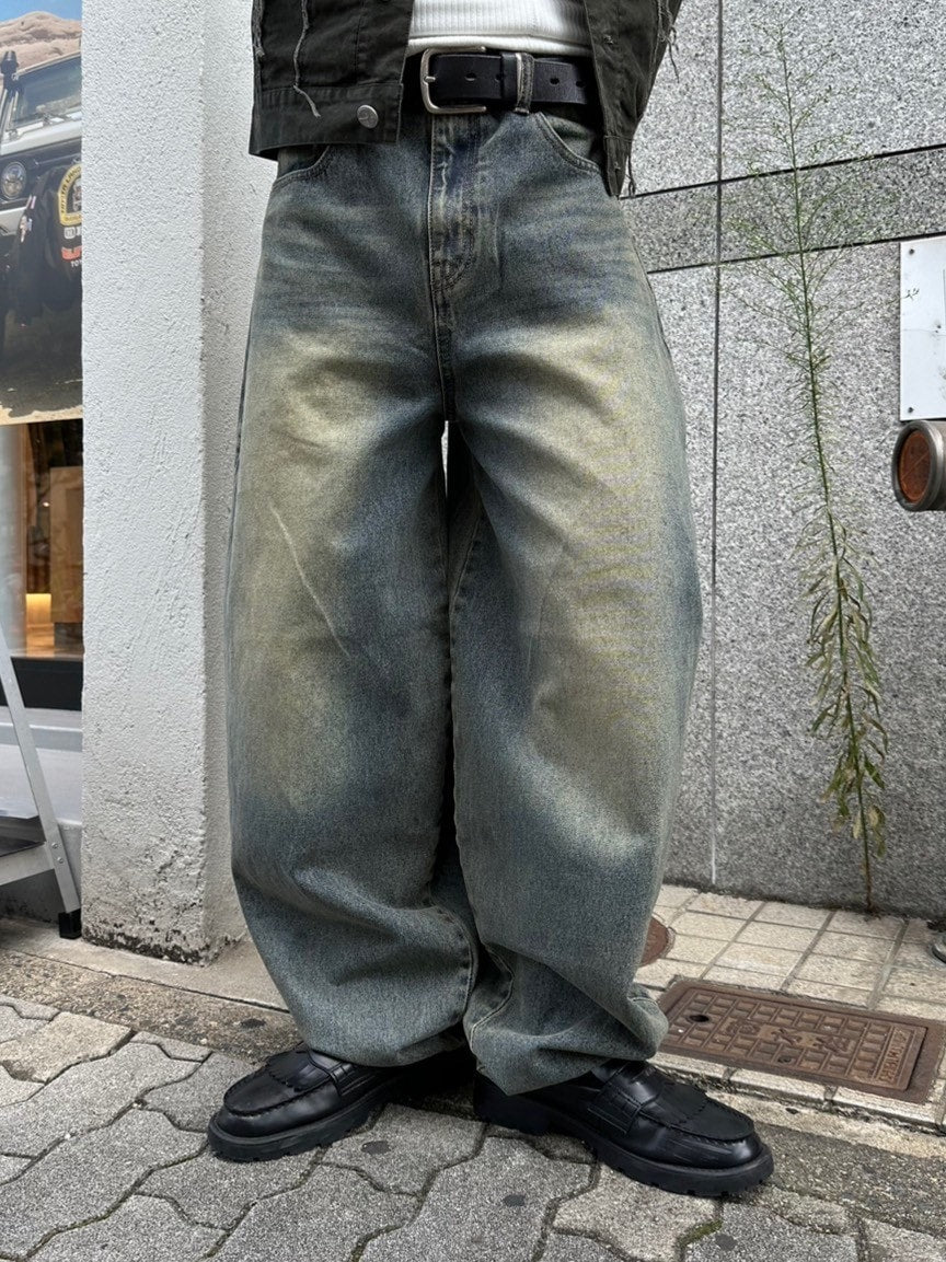 受注制【Chikashitsu +】super buggy denim pants (3color) / 【チカシツプラス】スーパーバギーデニムパンツ