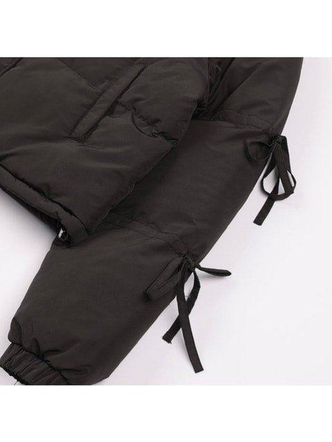 【FANCY CLUB】RIBBON COLLAR SHORT PUFFER