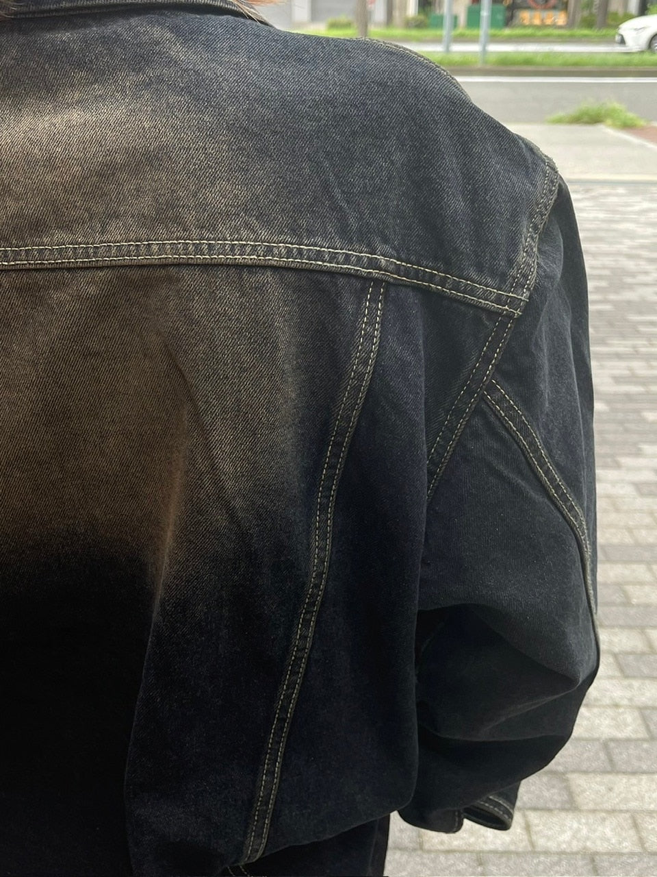 受注制【Chikashitsu +】vintage wash denim jacket 2 (2color)