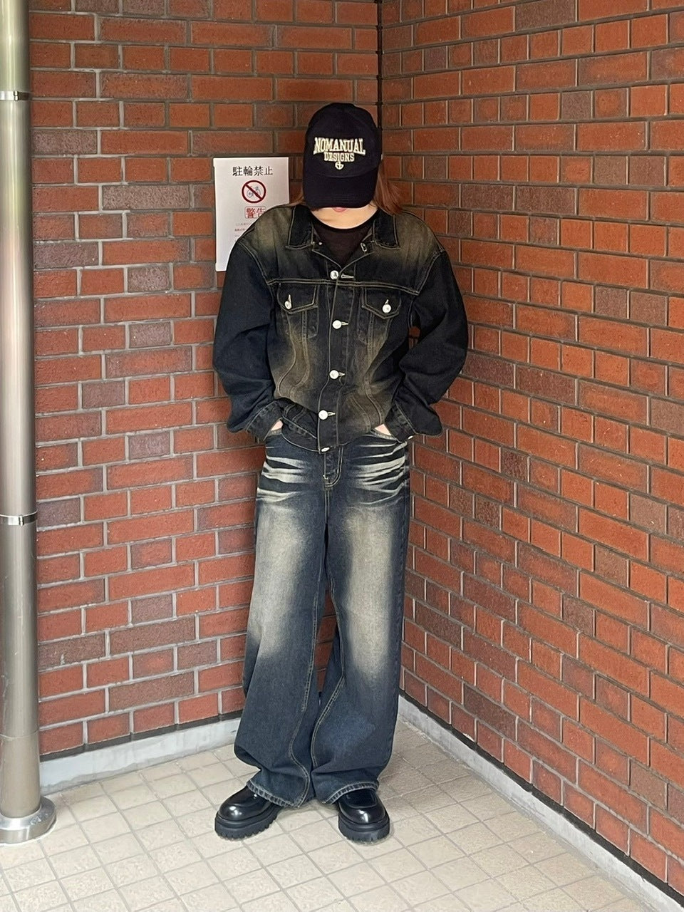 受注制【Chikashitsu +】vintage wash straight denim pants (2color) / 【チカシツプラス】ヴィンテージウォッシュストレートデニムパンツ