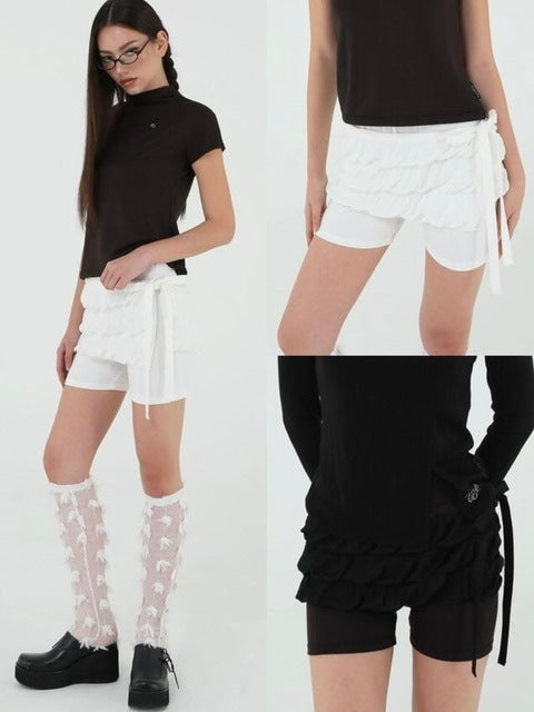 【Uglyshadow】CANCAN WRAP SKIRT PANTS SET