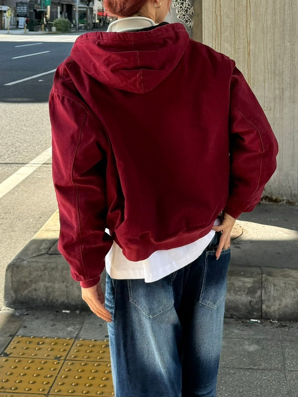 受注制【Chikashitsu +】cropped hooded work blouson (2color