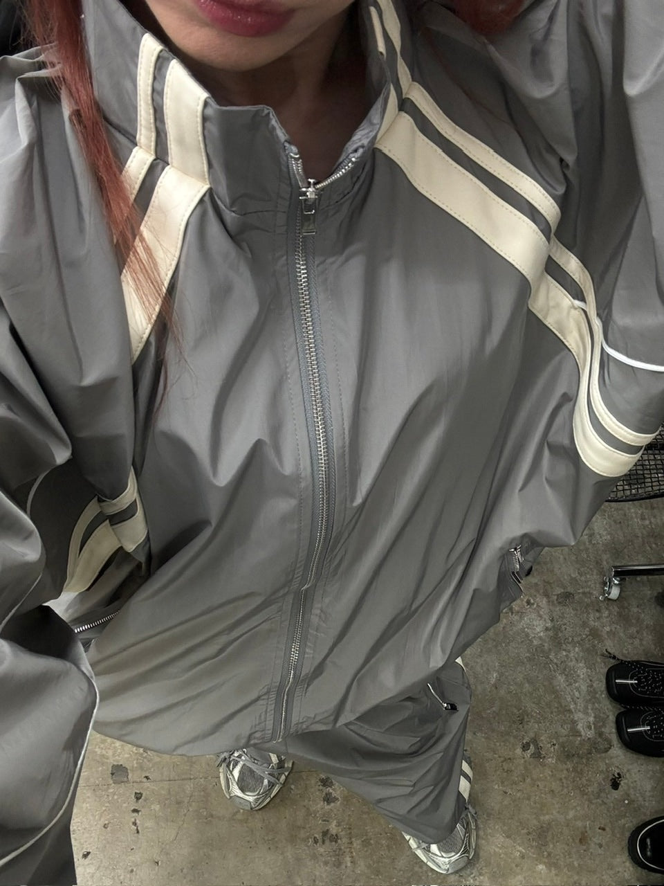 受注制【Chikashitsu +】set up line track jacket (2color) / 【チカシツプラス】セットアップサイドライントラック長袖ジャケットブルゾン