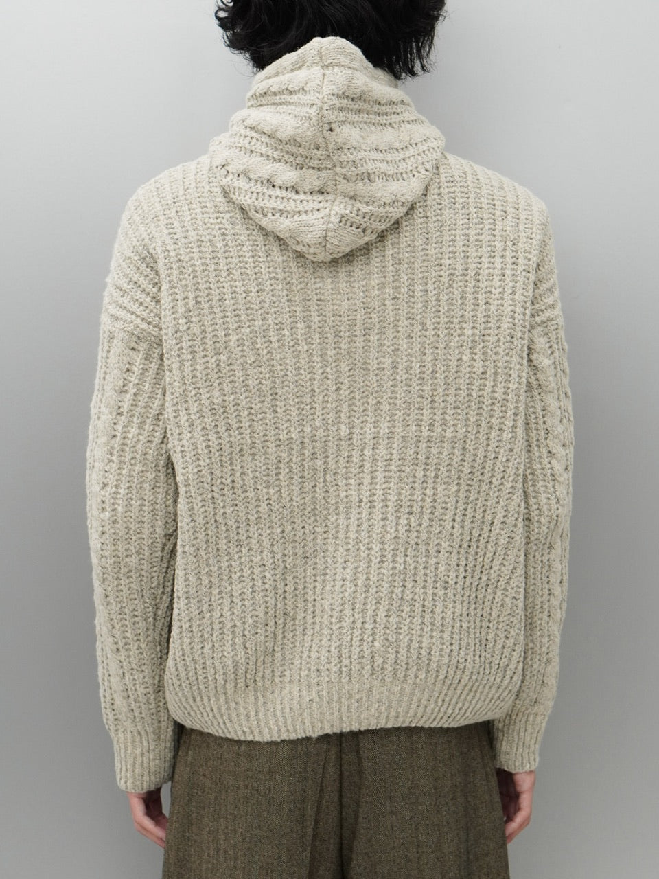 東京店WEB限定受注制【Chikashitsu +】balaclava half zip knit hoodie (3color)