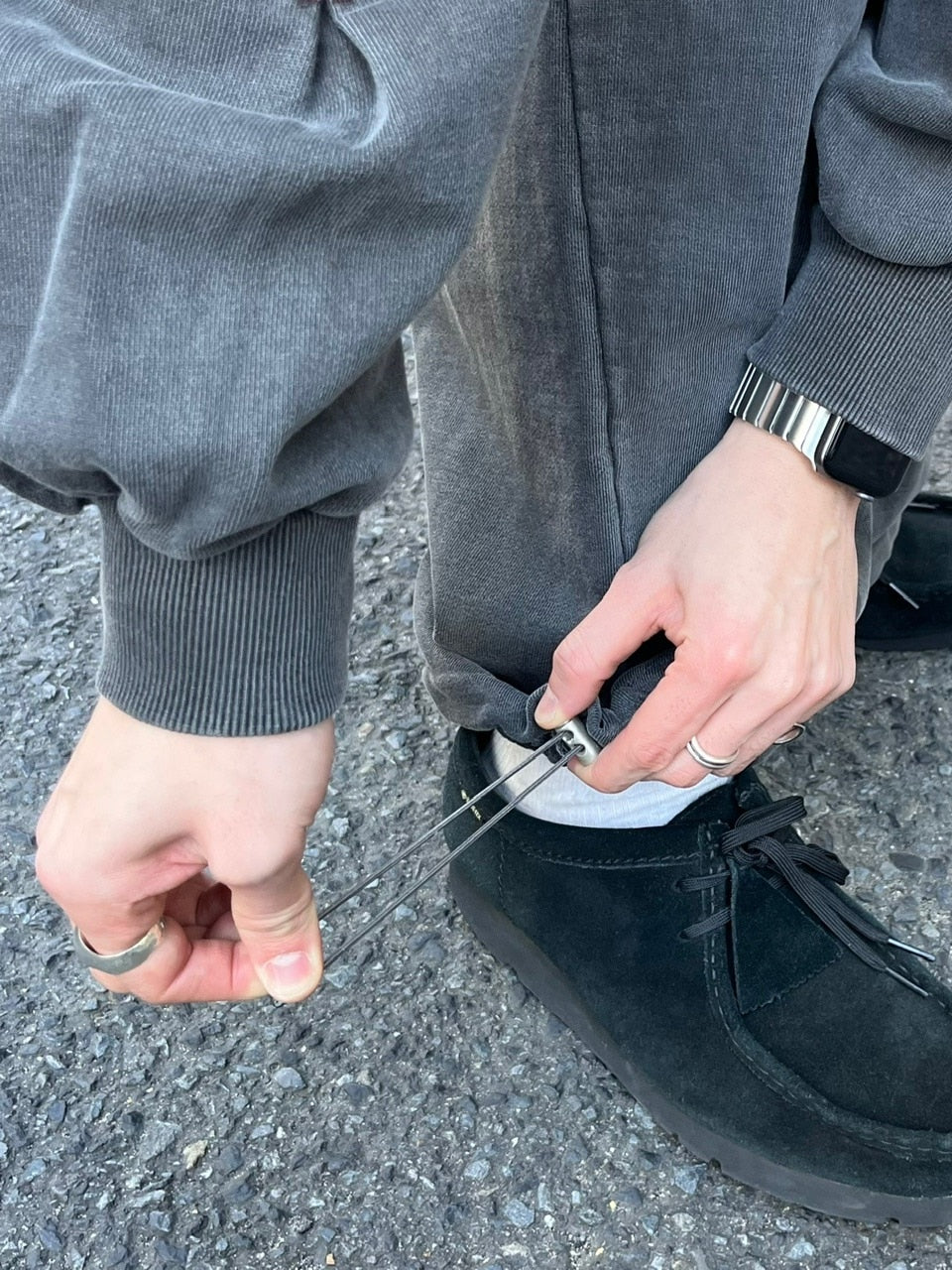 受注制【Chikashitsu +】stitch design sweat pants (3color)