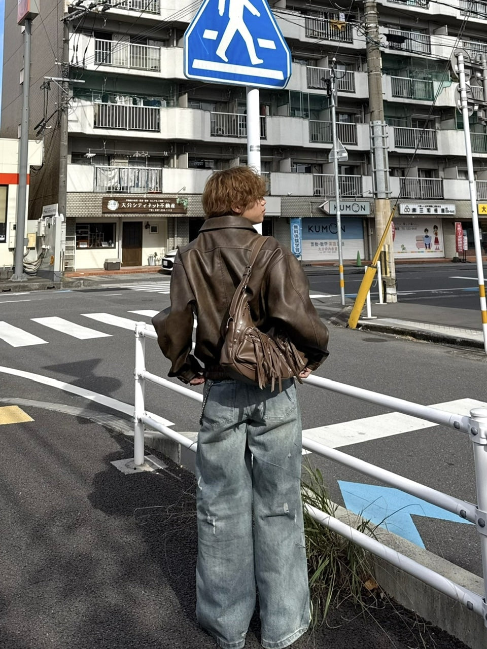 国際配送【RENOL】damage denim wide pants