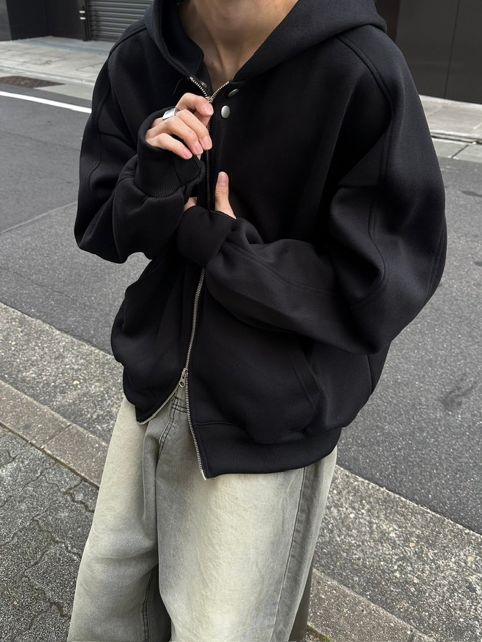 受注制【youll】double zip hoodie (2color)