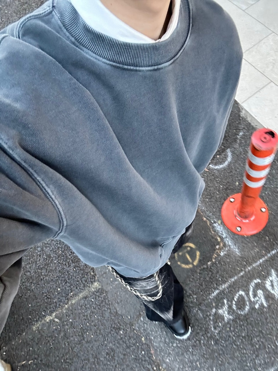 受注制【Chikashitsu +】cropped washing sweat (4color) / 【チカシツプラス】ウォッシングクロップ長袖スウェットシャツ