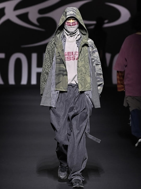 【AJOBYAJO】Camouflage Zip-Up Hooded Jacket