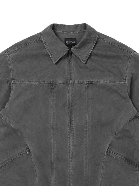 【AJOBYAJO】Paneled Zip-Up Shirt