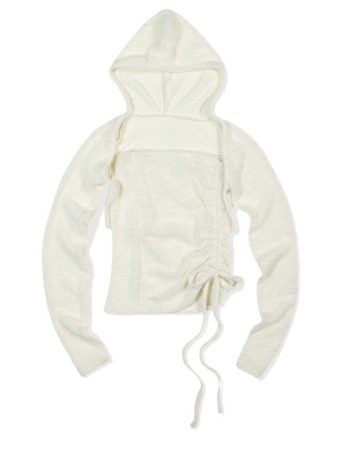 【Uglyshadow】ANGORA HOODIE TANK TOP / 【アグリーシャドウ】アンゴラフードタンクトップ長袖カーディガン