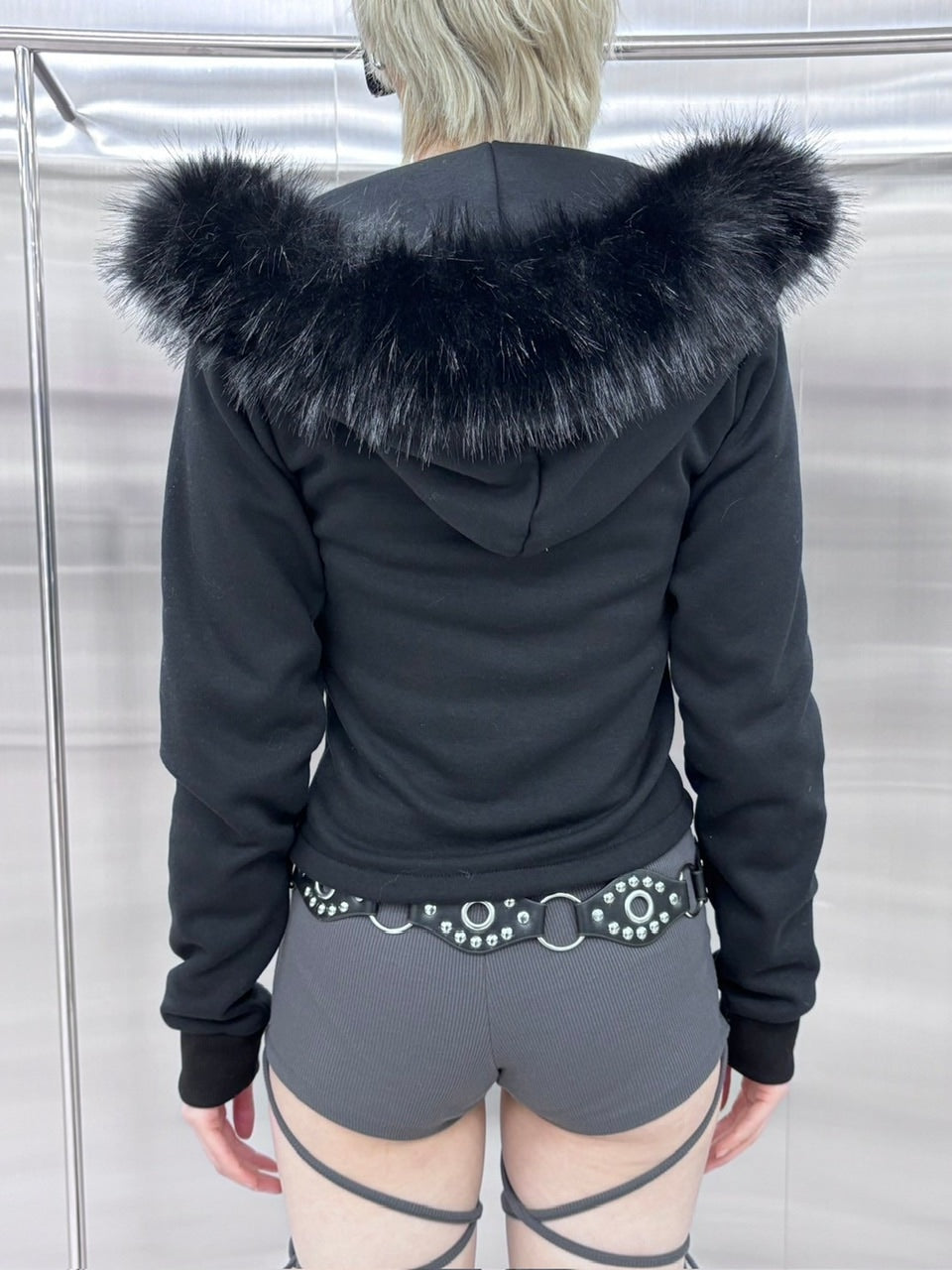 受注制【nmtc +】fur zip up hoodie (2color) / 【エヌエムティーシープラス】ファージップアップ長袖パーカー