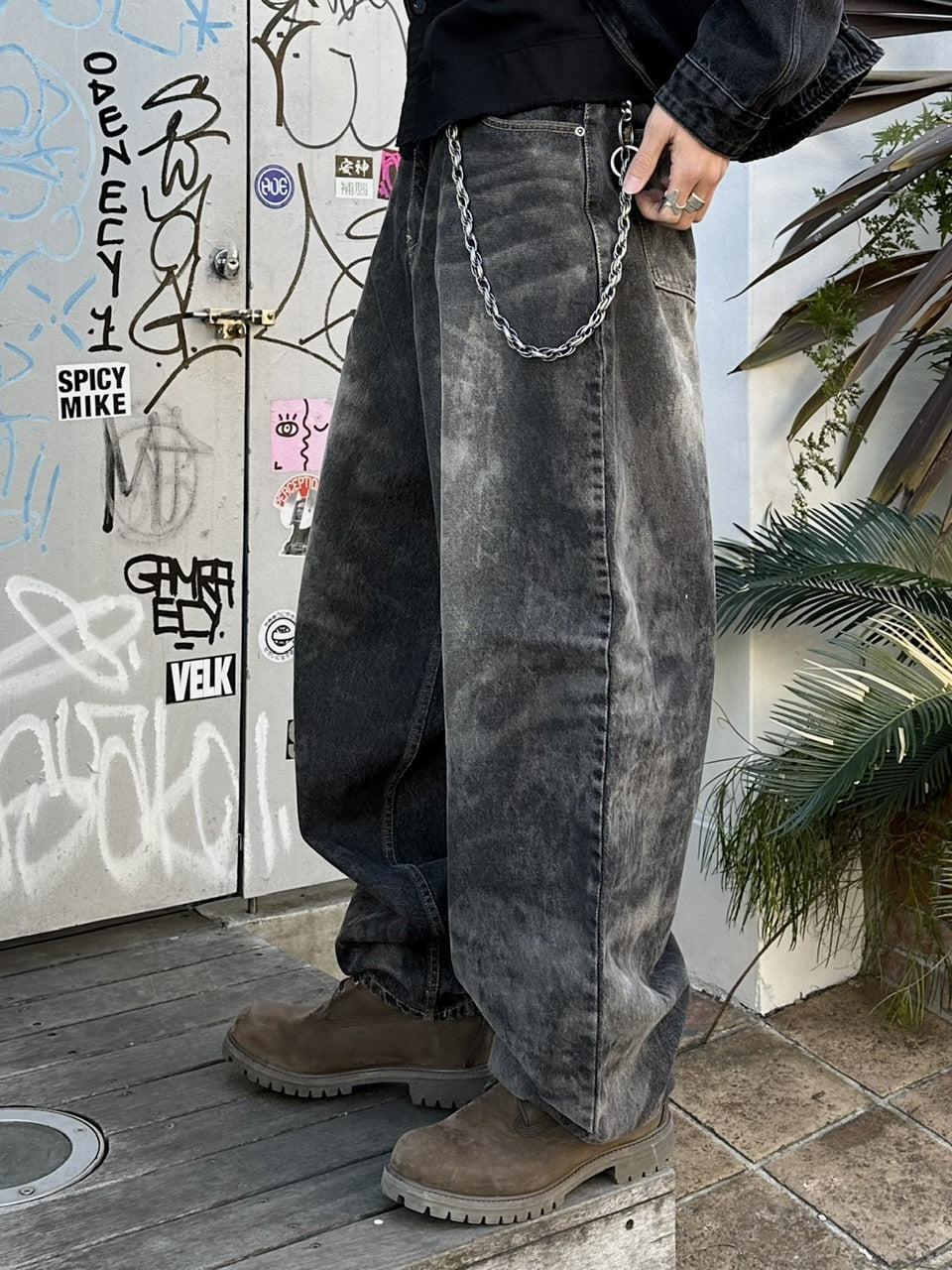 大阪店WEB限定受注制【Chikashitsu +】dirty wash balloon denim pants