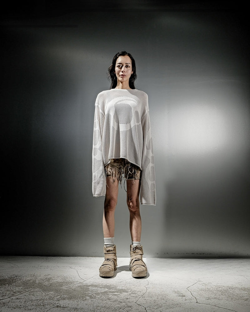 【DIG YOUR OWN GRAVE】MESH DIG LOGO KNIT / 【ディグユアオウングレイブ】メッシュロゴ長袖ニット