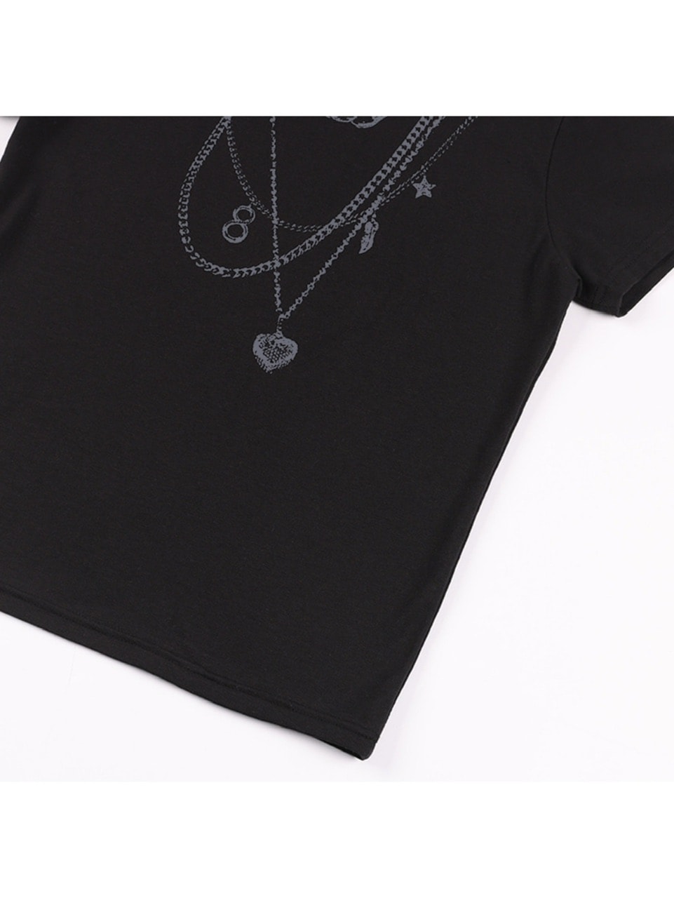 【FANCY CLUB】DUAL CHARM NECKLACE TEE / 【ファンシークラブ】チャームネックレスプリント半袖Tシャツ