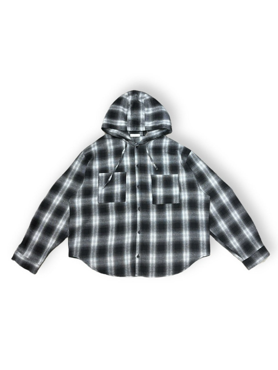 受注制【Chikashitsu +】tartan check hooded shirt (3color) / 【チカシツプラス】タータンチェックフード付き長袖シャツ