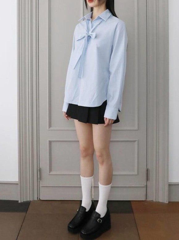 【Uglyshadow】TIE HALF SHIRT