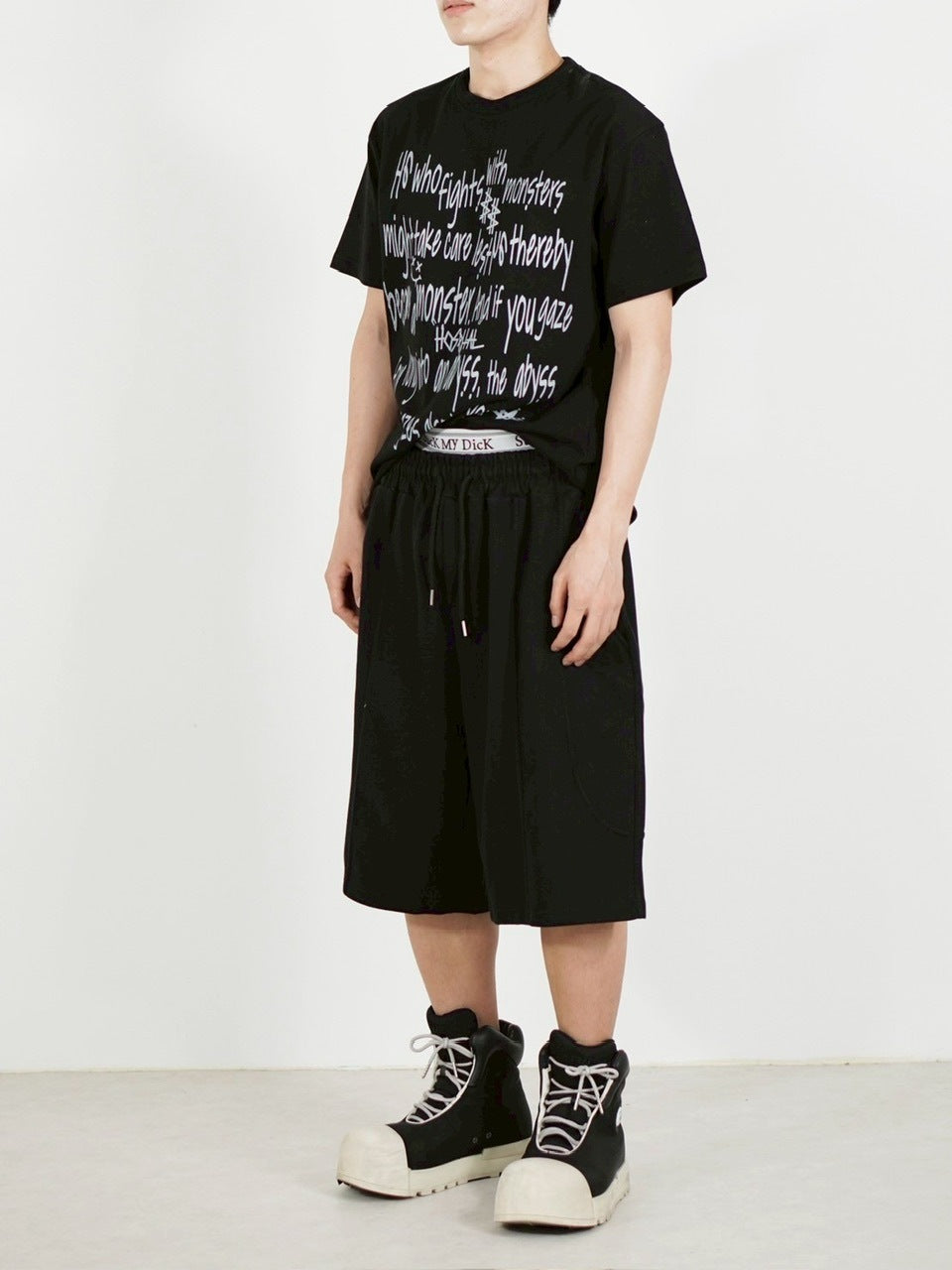 【Chikashitsu +】stitch bermuda sweat pants (2color) / 【チカシツプラス】スティッチバミューダハーフスウェットパンツ