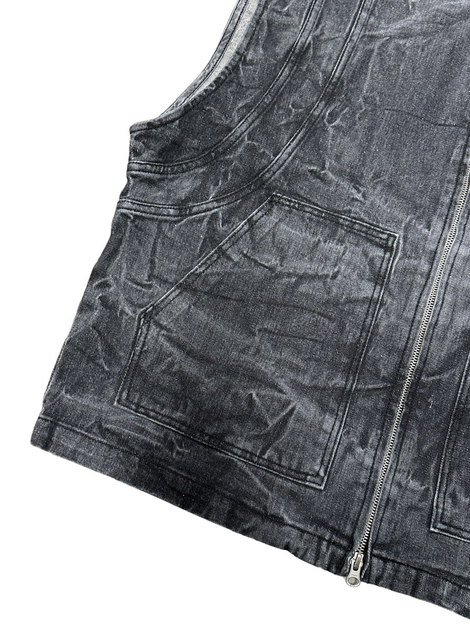 受注制【Never mind the XU】denim hood vest